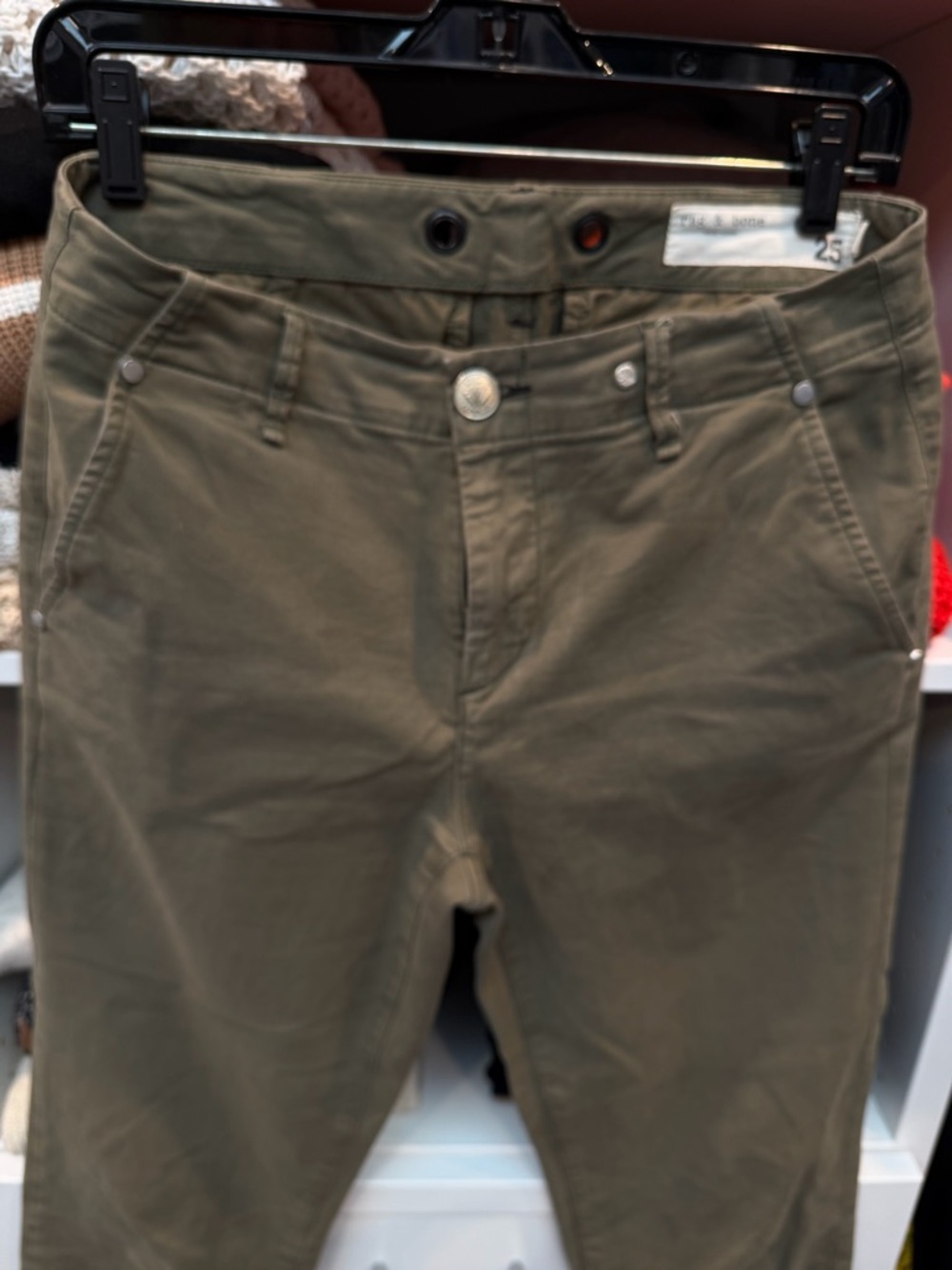 rag & bone Olive Green Straight-Leg Pants